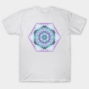 Purple and Green Watercolor Hexagon T-Shirt